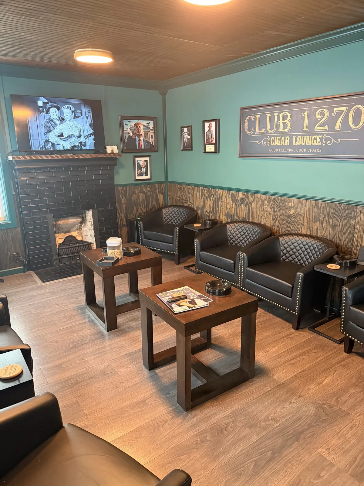 Comfortable seating in the Club 1270 cigar lounge in Cookeville, Tennessee